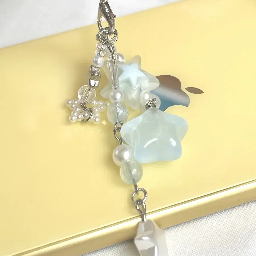 레이어드 블루 스타 비즈키링 blue star keyring