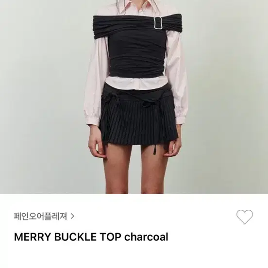 페인오어플레져 MERRY BUCKLE TOP charcoal m사이즈