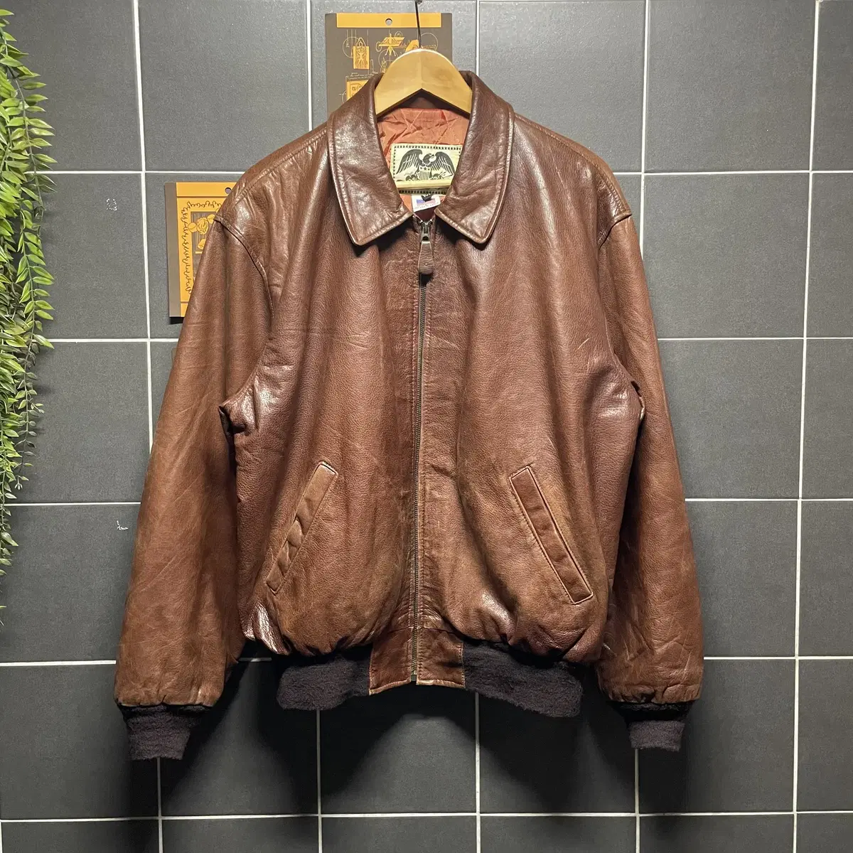 AVIREX [XL] Avirex Leather Bloo Jacket