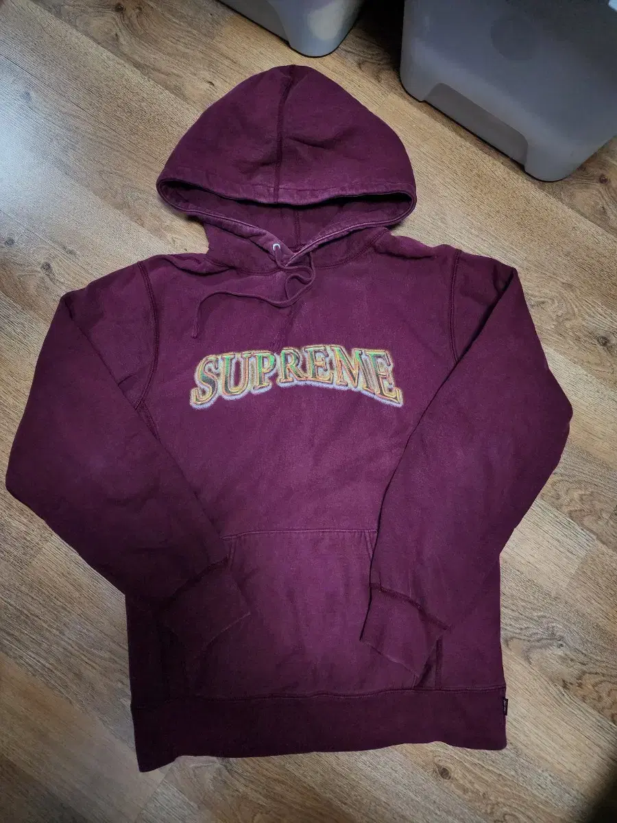 Tacpo)16FW Supreme Metallic Acrogo Maroon Hoodie L