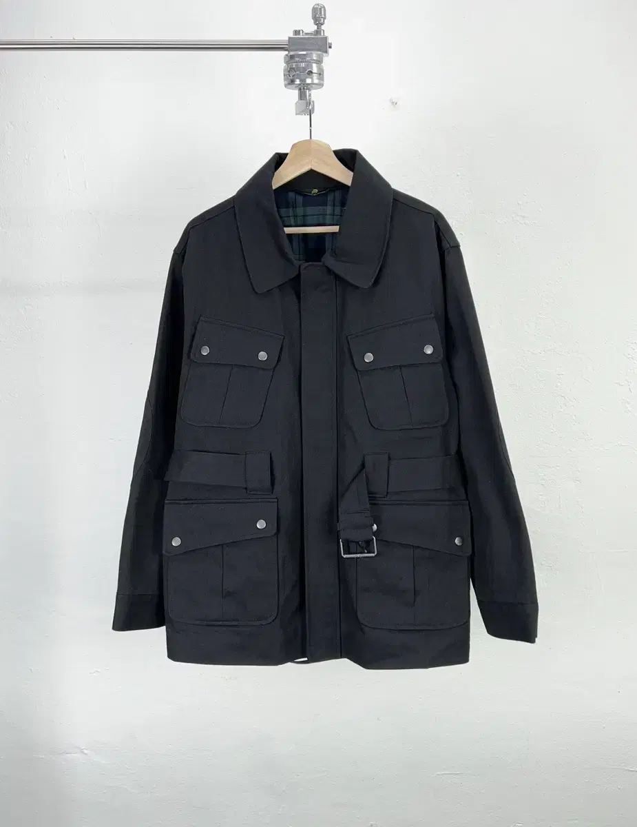 Lonely Black Multi-Snap Flap Pocket Beldit Jacket