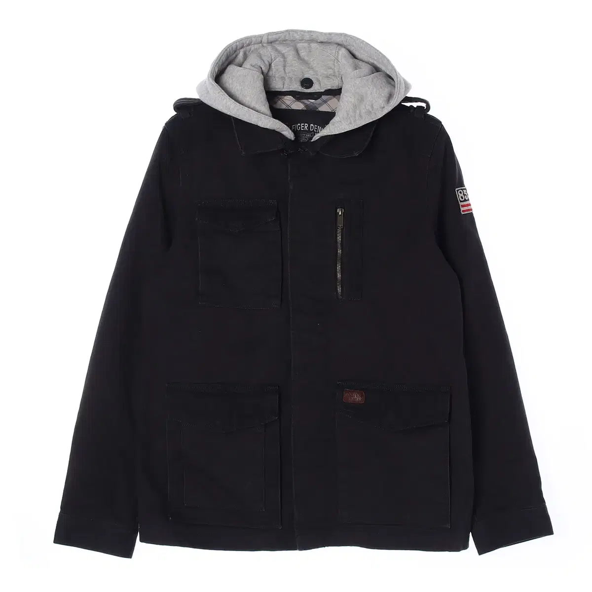 (NEW)[L]Tommy Hilfiger Black Hooded Trucker Jacket