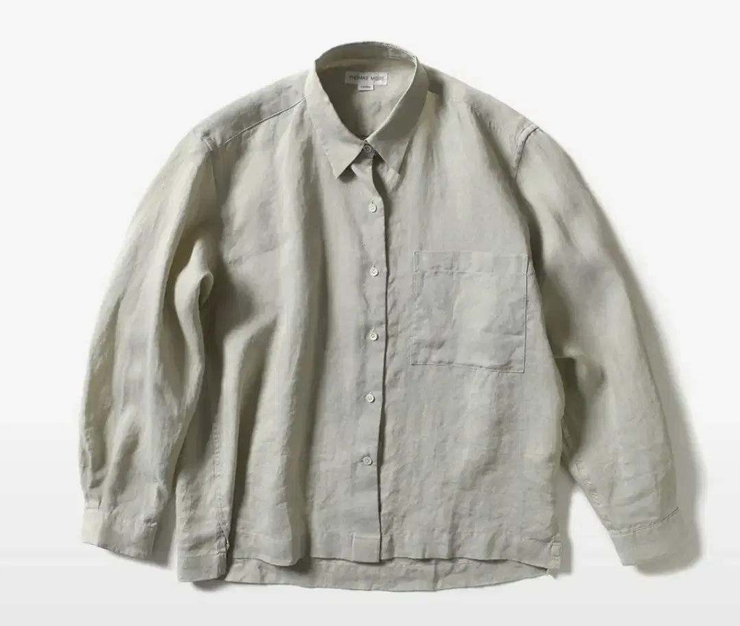 Thomas More Linen Shirt Smoked Green S