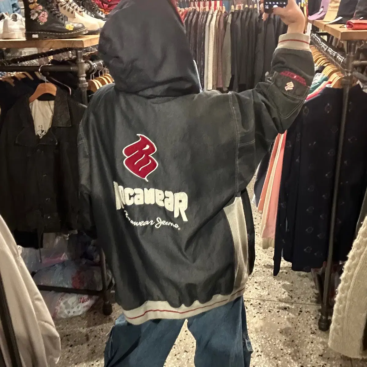 Rocawear 로카웨어 자수 데님 후드 집업 자켓