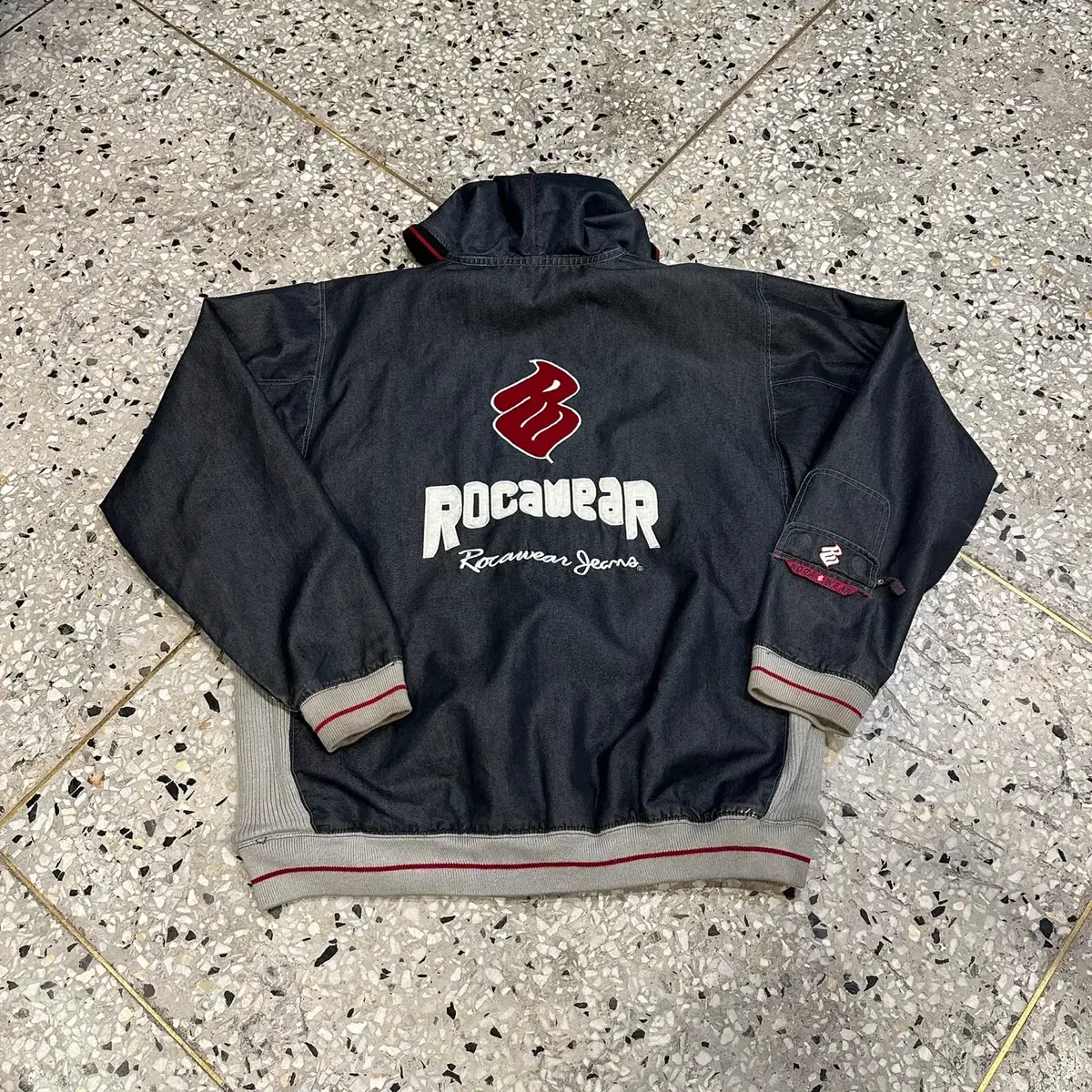 Rocawear 로카웨어 자수 데님 후드 집업 자켓