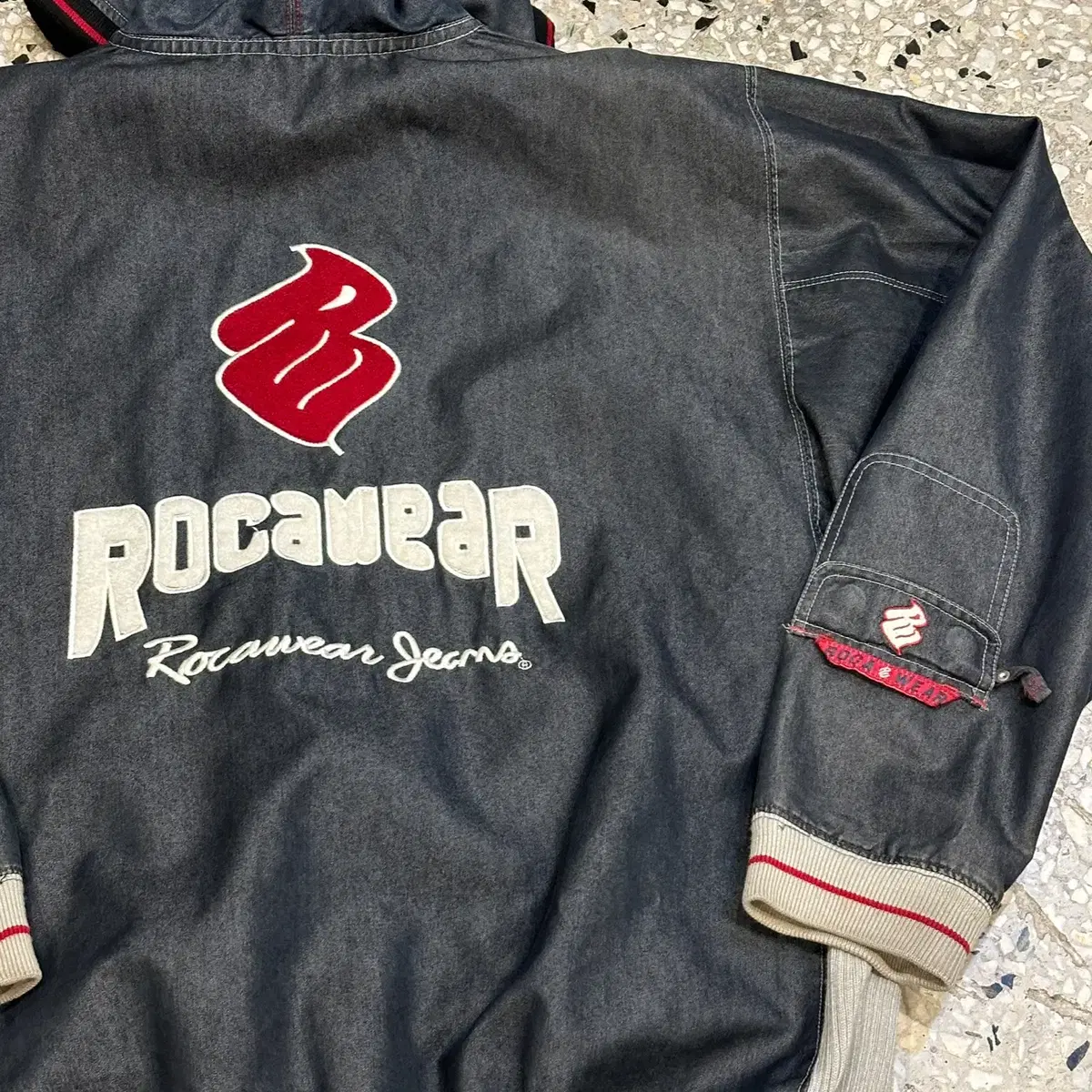 Rocawear 로카웨어 자수 데님 후드 집업 자켓