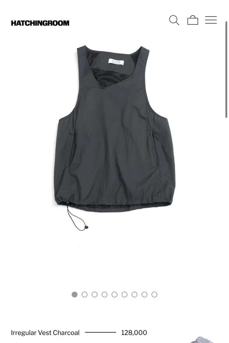 (OS) 해칭룸 Irregular Vest Charcoal 새상품