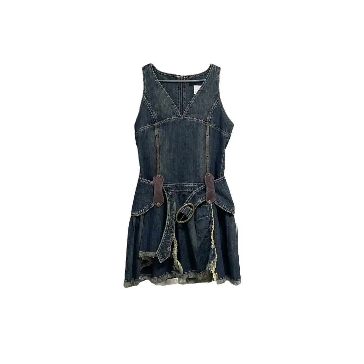 Western denim belt onepiece