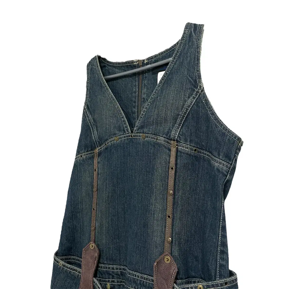 Western denim belt onepiece