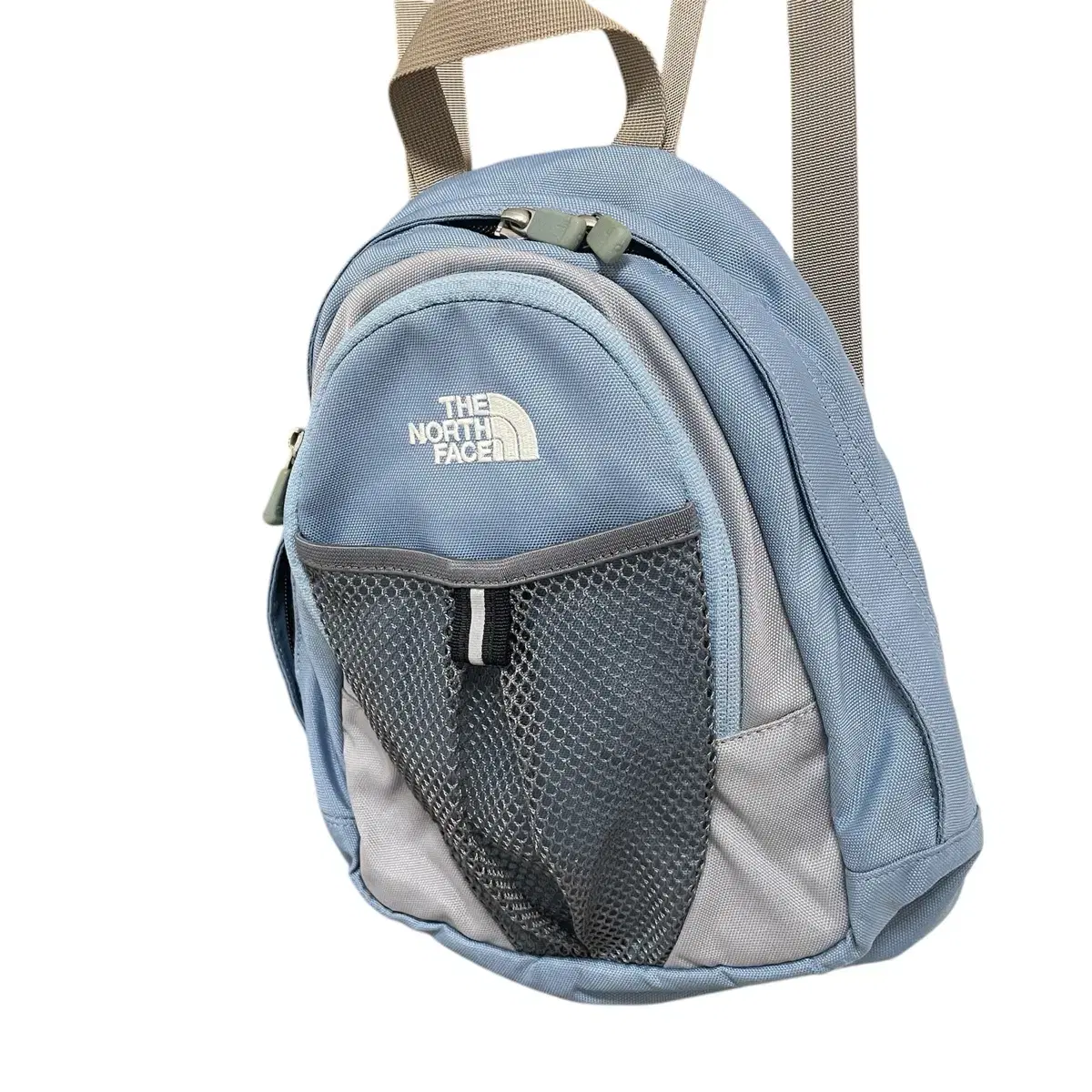 The north face sky blue mini backpack