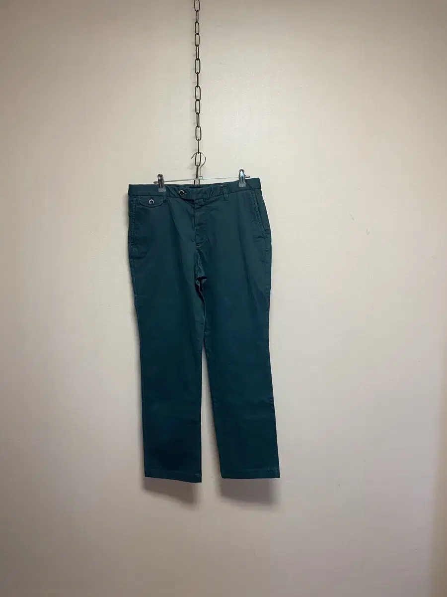 [AND Z] New Arrivals Deep Green Span Cotton Pants (Waist: 34)