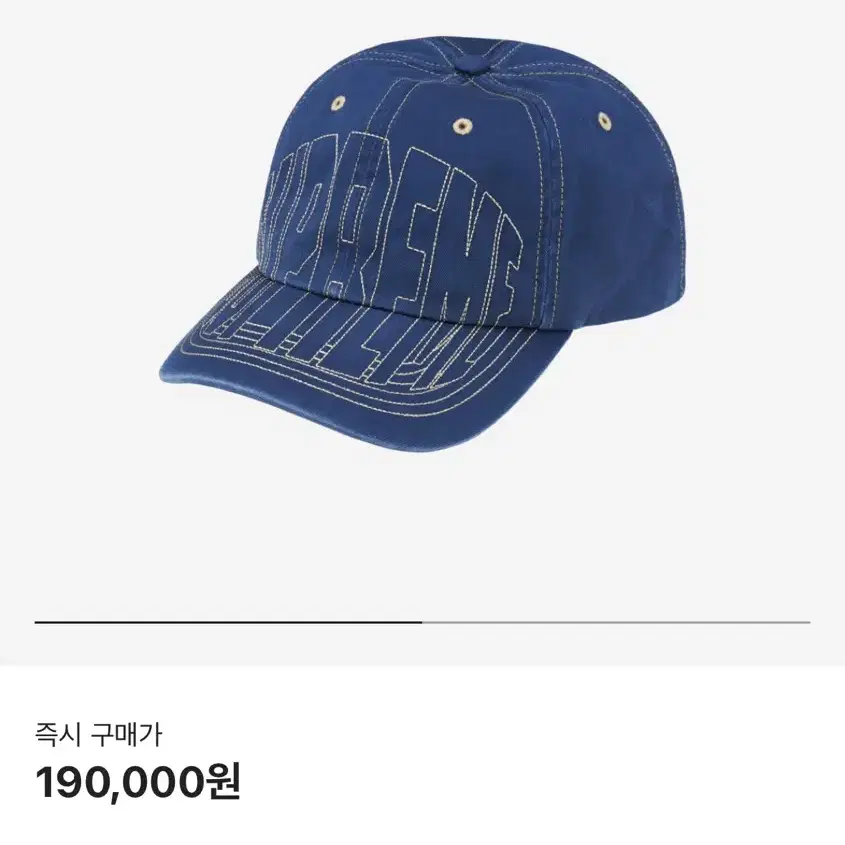 Supreme 슈프림 6패널 볼캡 모자 Visor Stitch Navy