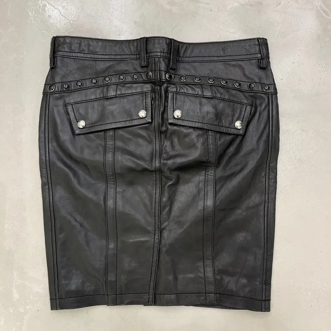 diesel black gold leather Westston skirt