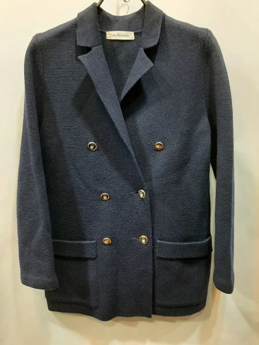 Japanese made wool100 dense knit gon color golden button classic double knit jacket 66 SH