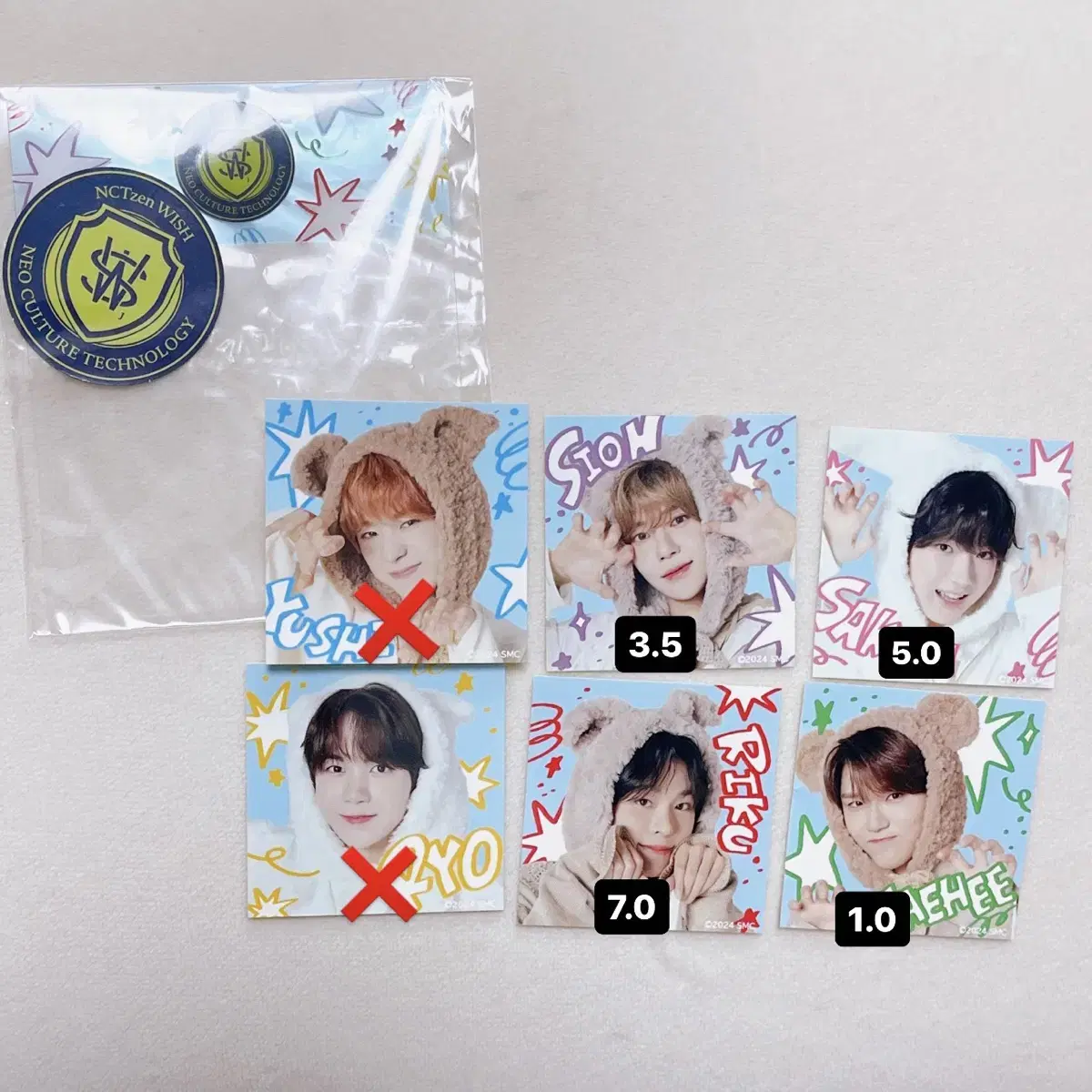 NCT wish Japan Membership Bulletin sticker pre-order benefit riku sion Sakuya Jaehee Uushi