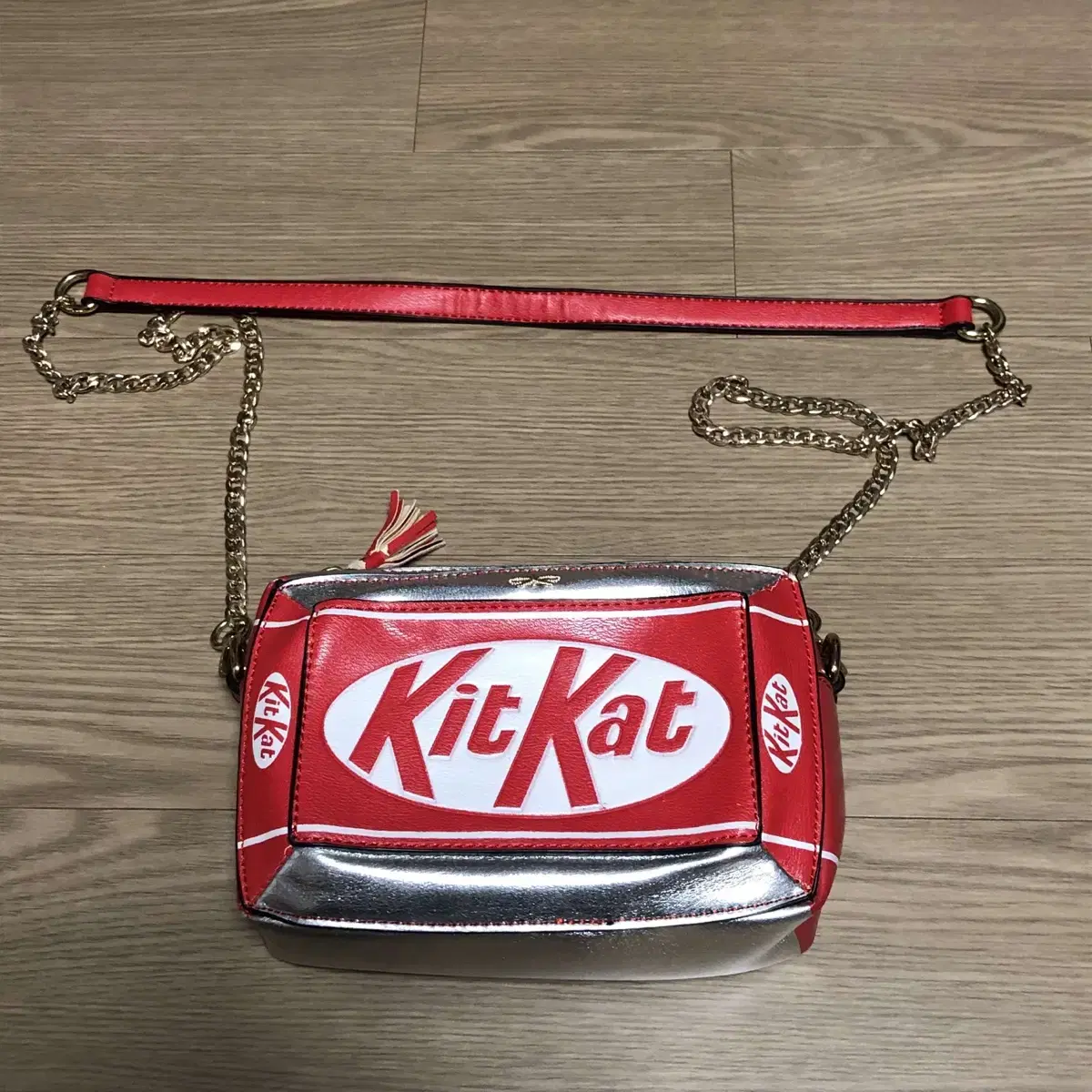 ONE SIZE) Y2K 스타일 킷캣 KITKAT 가죽 숄더백 가방 인테