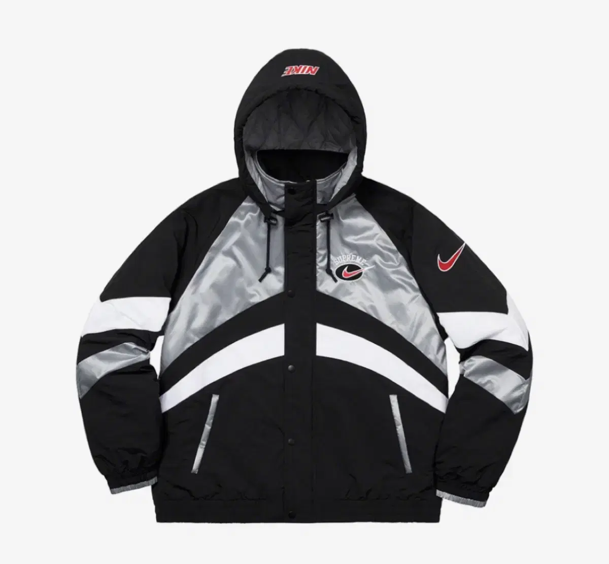 (XL)Supreme x Nike Hooded Sports Jacket Silver -19SS