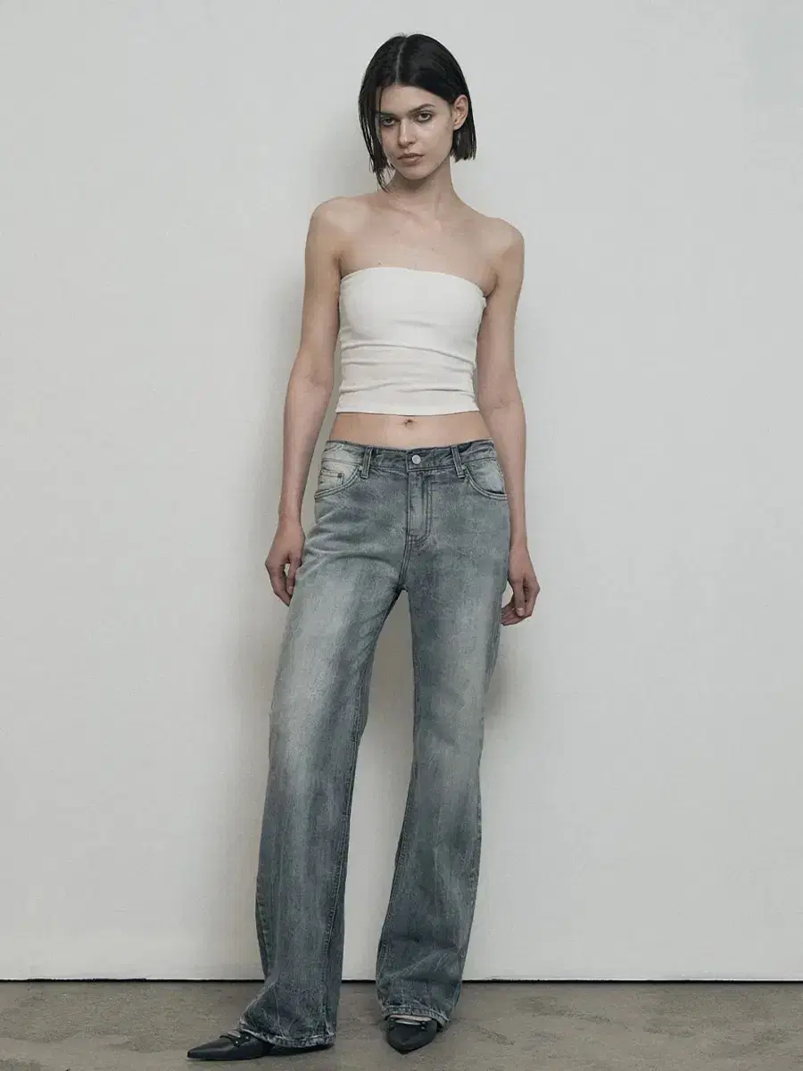 보헤미안서울 GRAY SKY WIDE LEG DENIM PANTS, 1