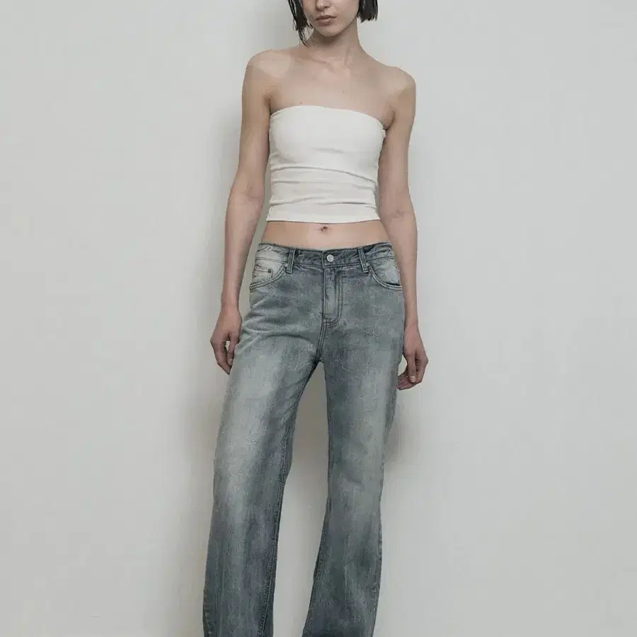 보헤미안서울 GRAY SKY WIDE LEG DENIM PANTS, 1