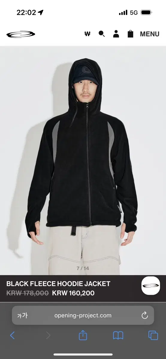 OpeningProject Fleece Hooded Jacket 2size