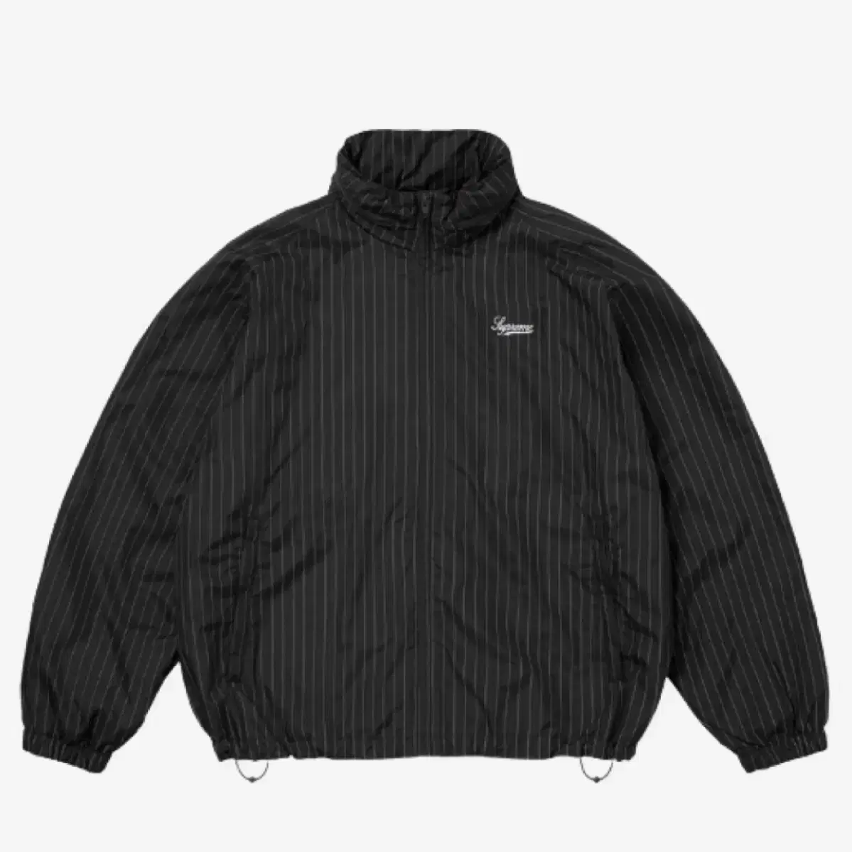 [L] Supreme Reflective Pinstripe Track Jacket Black