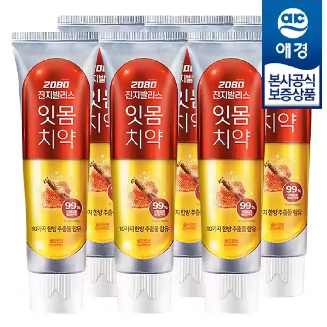 2080 진지발리스 치약 골드진생 140g 6개