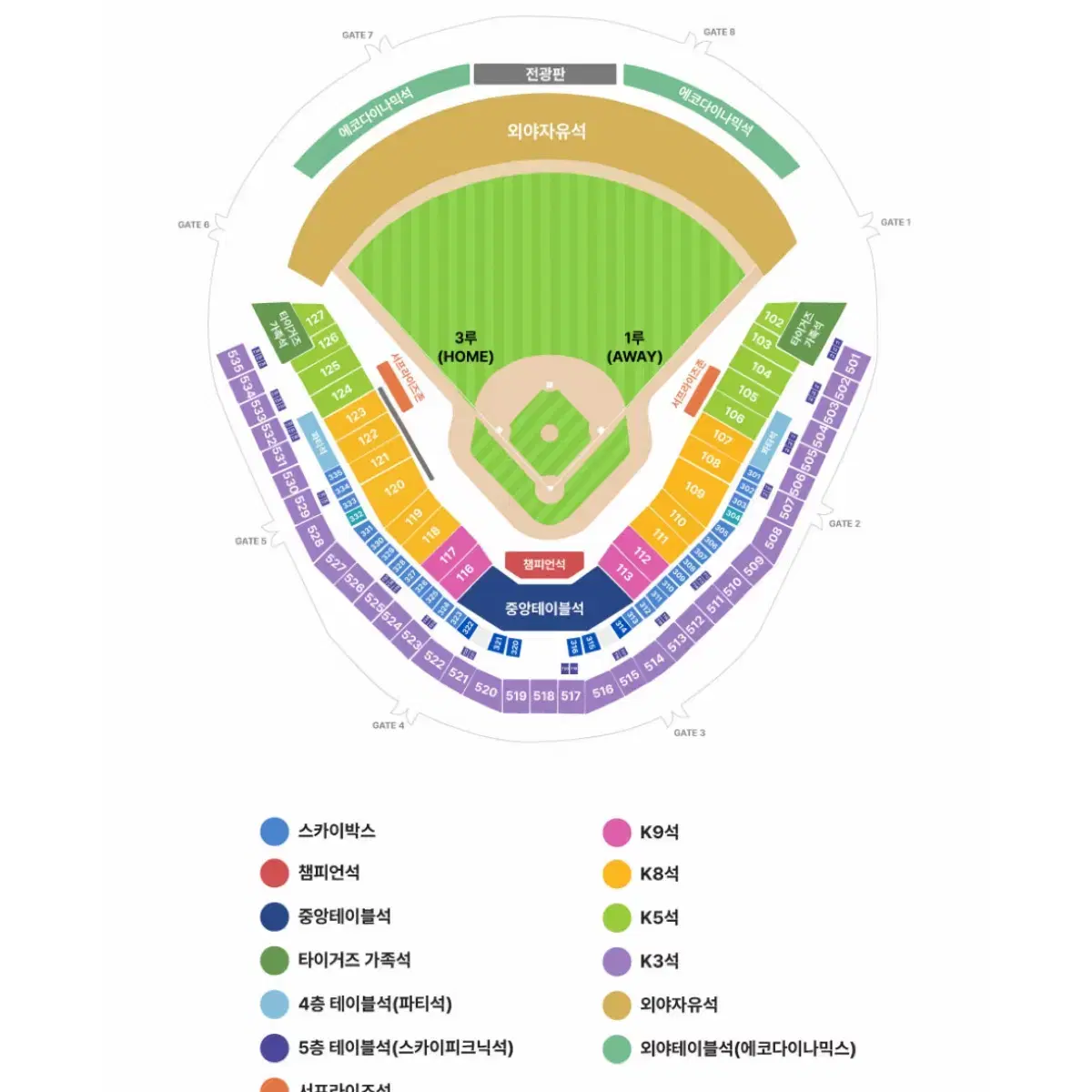 한국시리즈 5차전 k3 518 블럭 16열 2연석