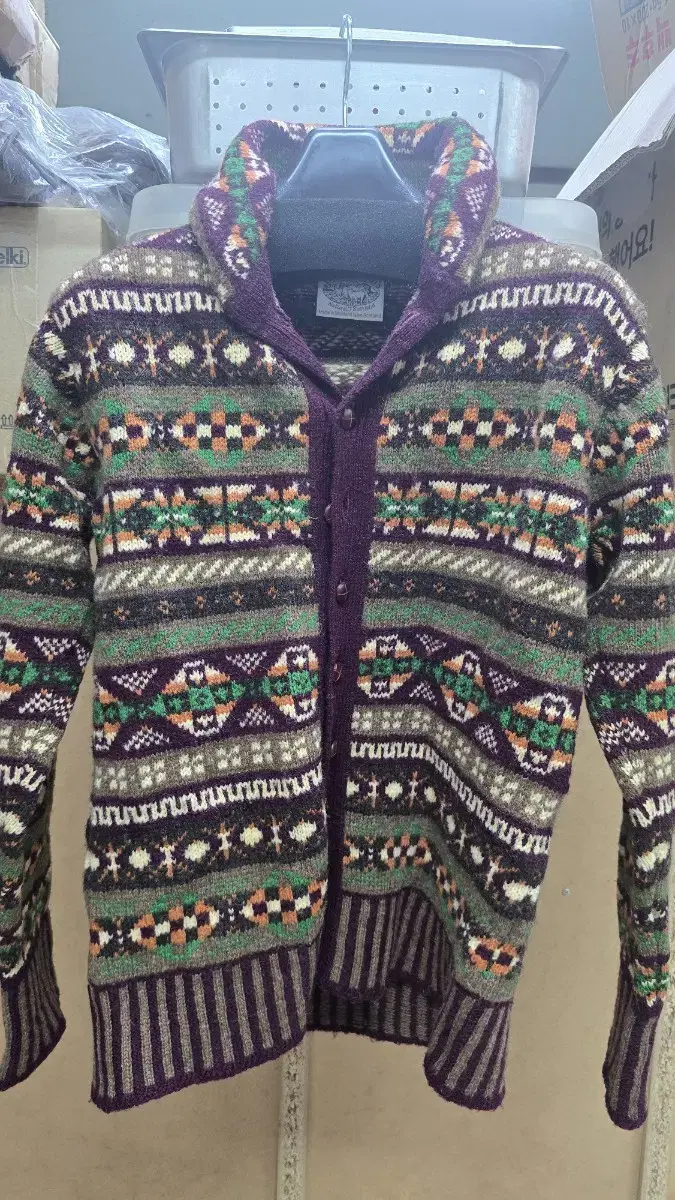 [NEW]jamieson's Fair Isle Shawl Kara Cardigan M