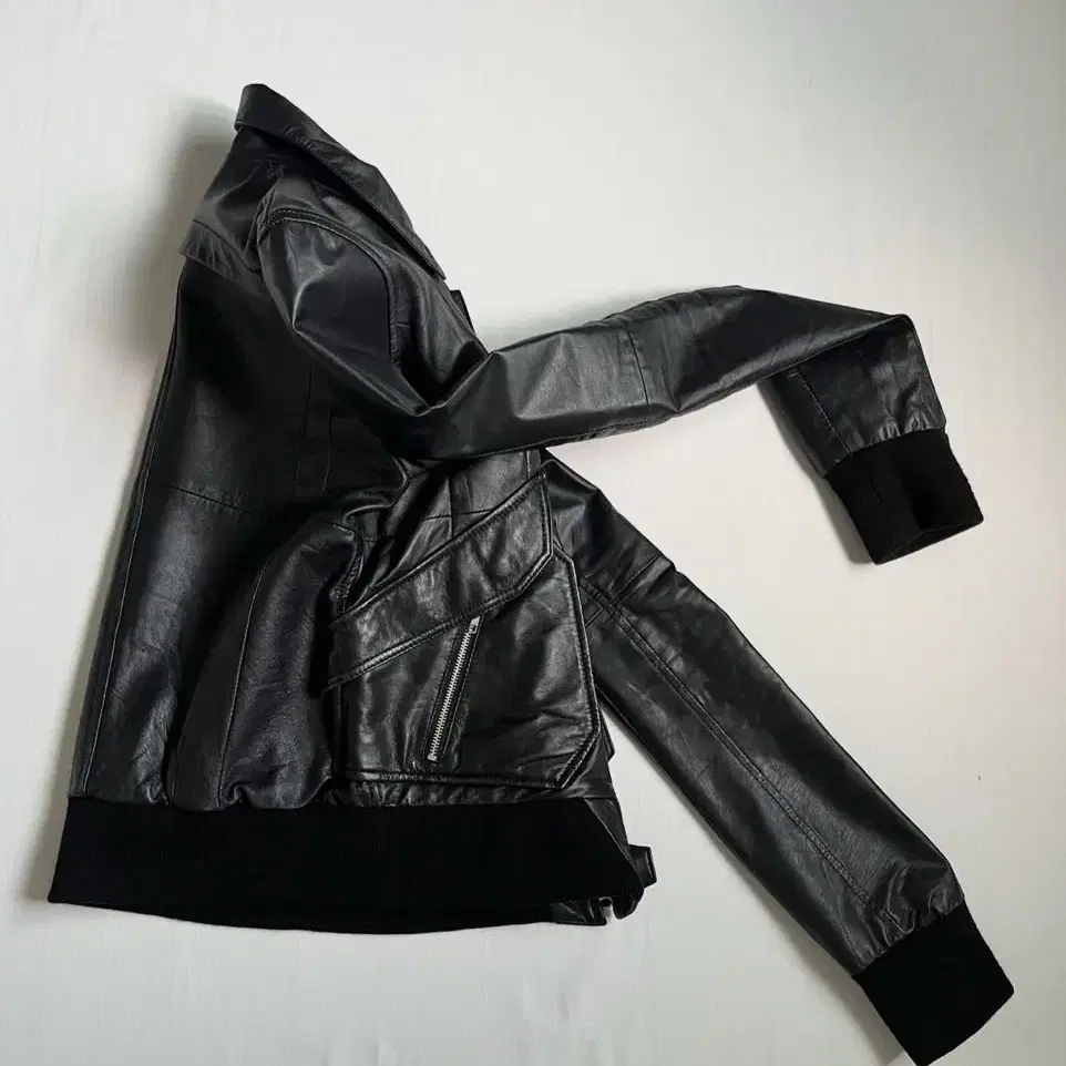 EKAM Leather Multi Zip Flight Jacket