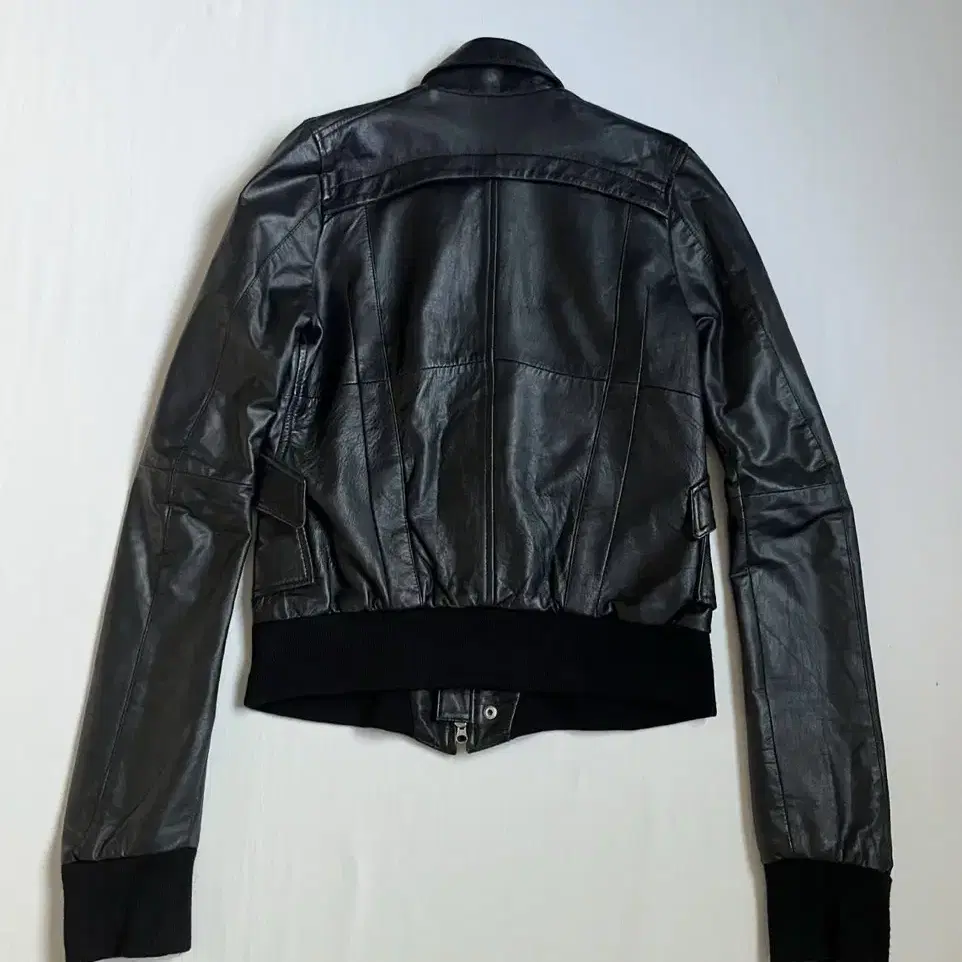 EKAM Leather Multi Zip Flight Jacket