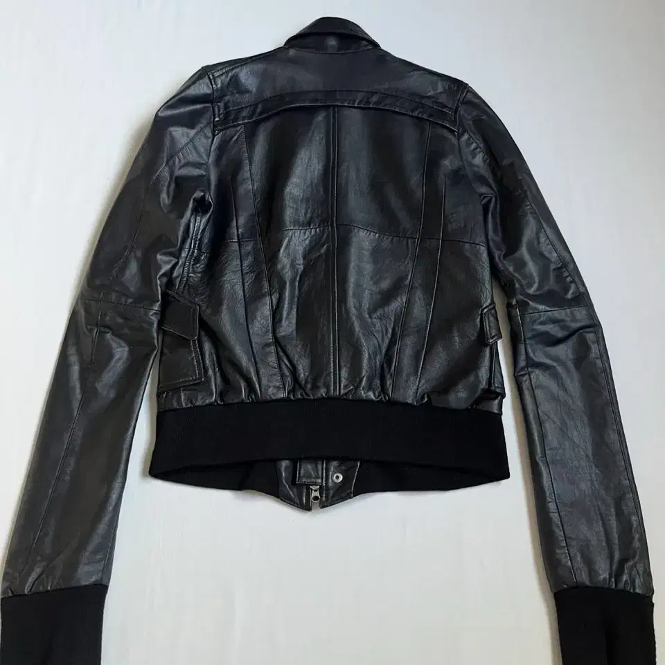 EKAM Leather Multi Zip Flight Jacket