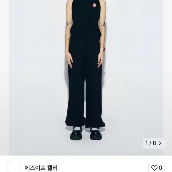 애즈이프캘리 홀터넥 후디 블랙