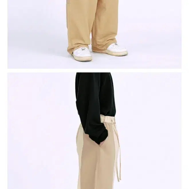 아조바이아조 Tri Mixed Cotton Pants (BEIGE)