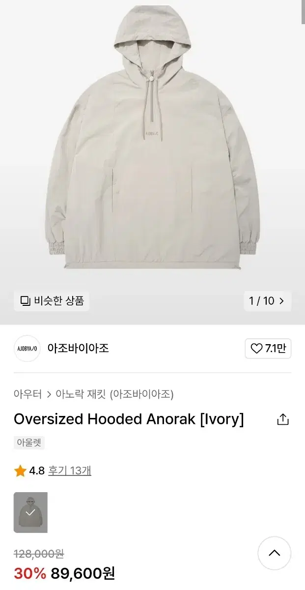 Oversized Hooded Anorak [Ivory]