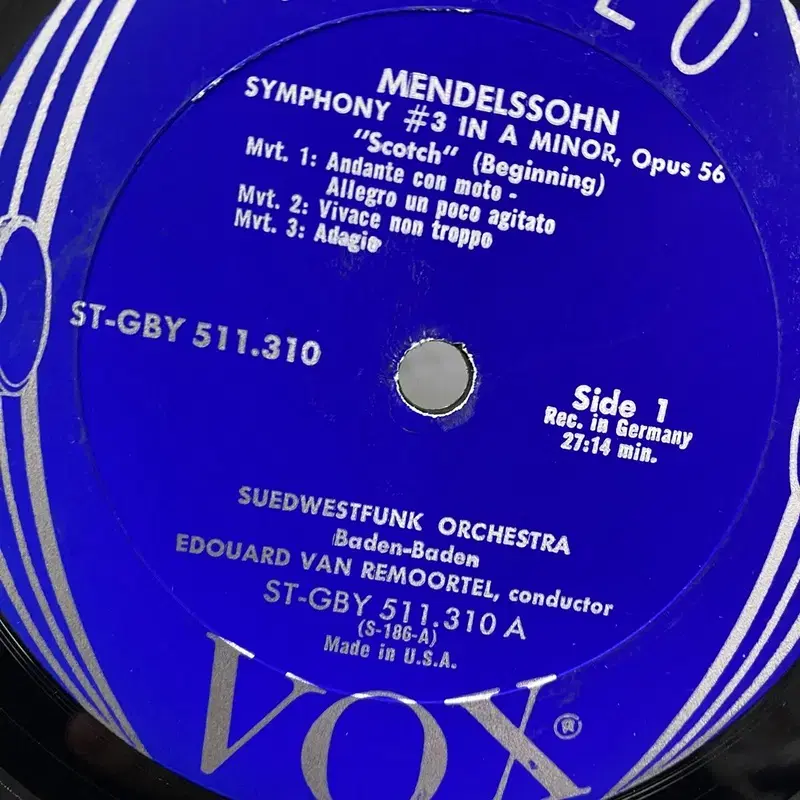 MENDELSSOHN LP / AA6166