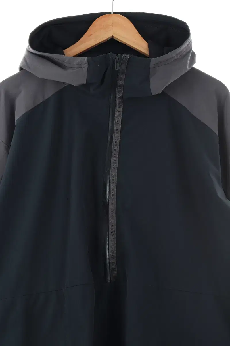 (L) Under Armour Zip-up Windbreaker Jacket Black Poly Old School-FD26