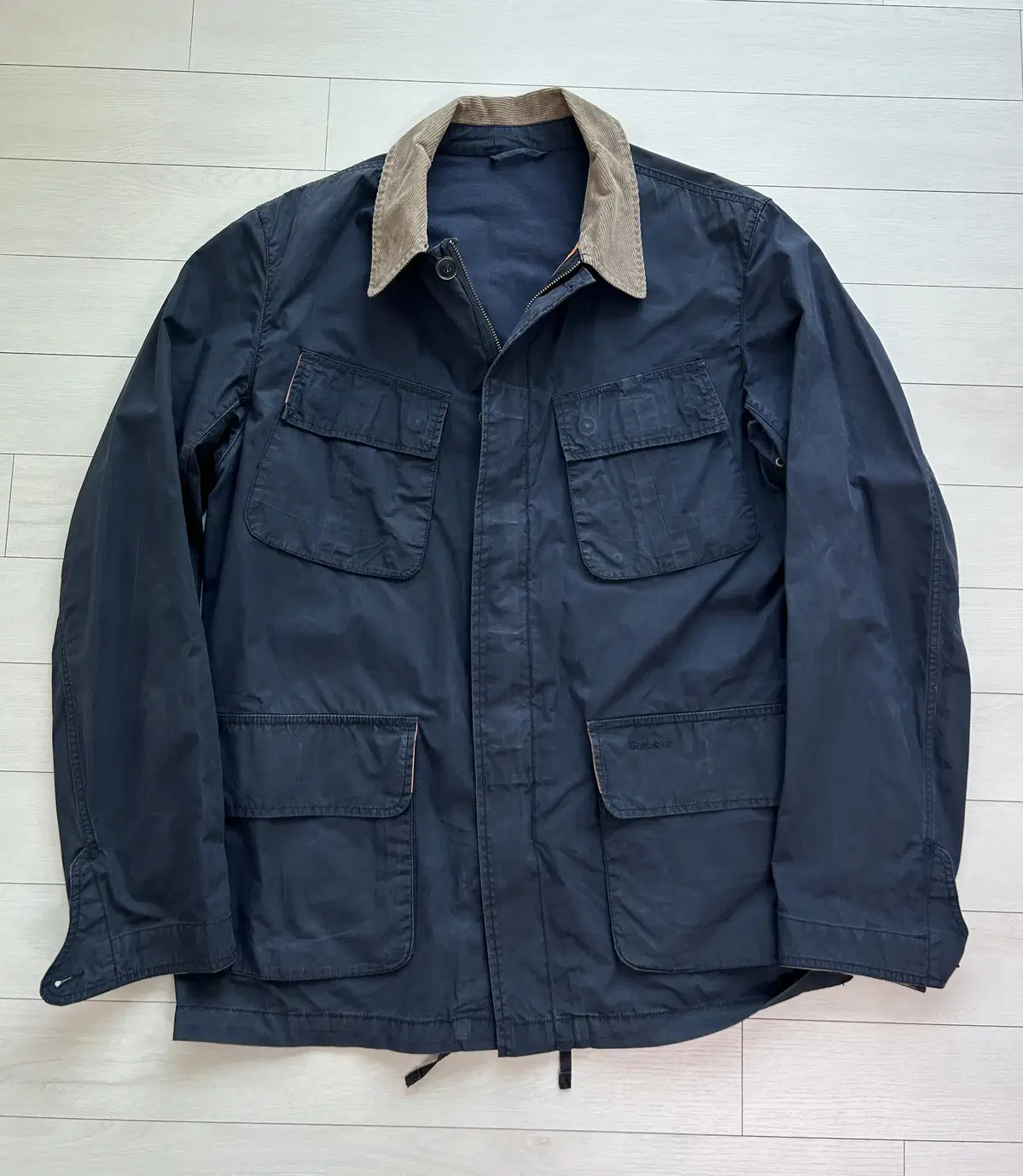 [barbour] washed putty dog jacket navy size L