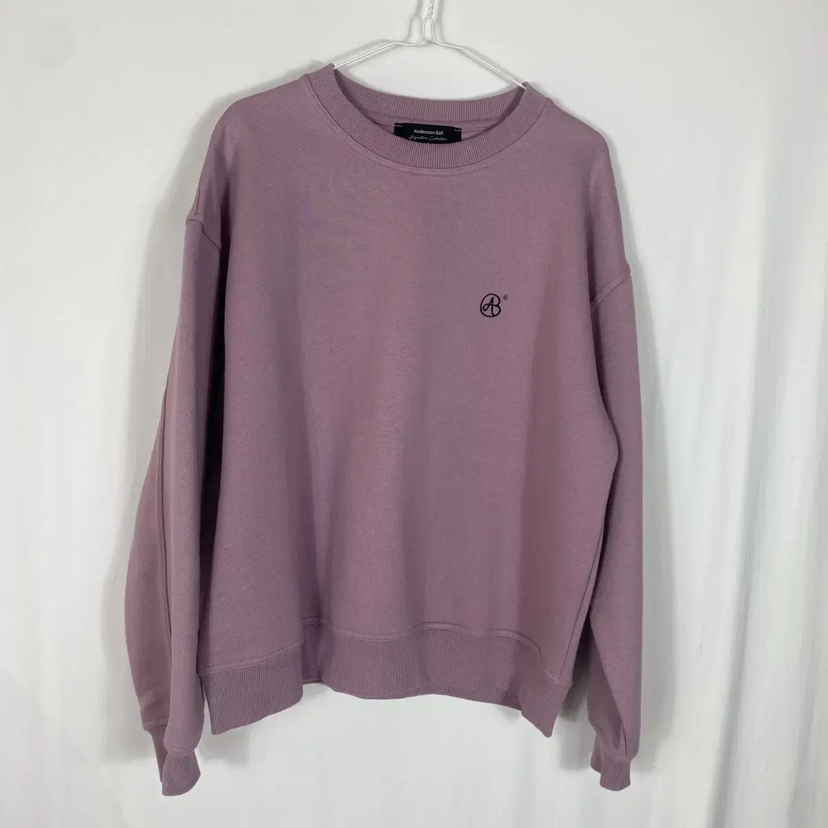 Anderson Belle cignature Emblem Heavyweight Sweatshirt(Light Purple)M