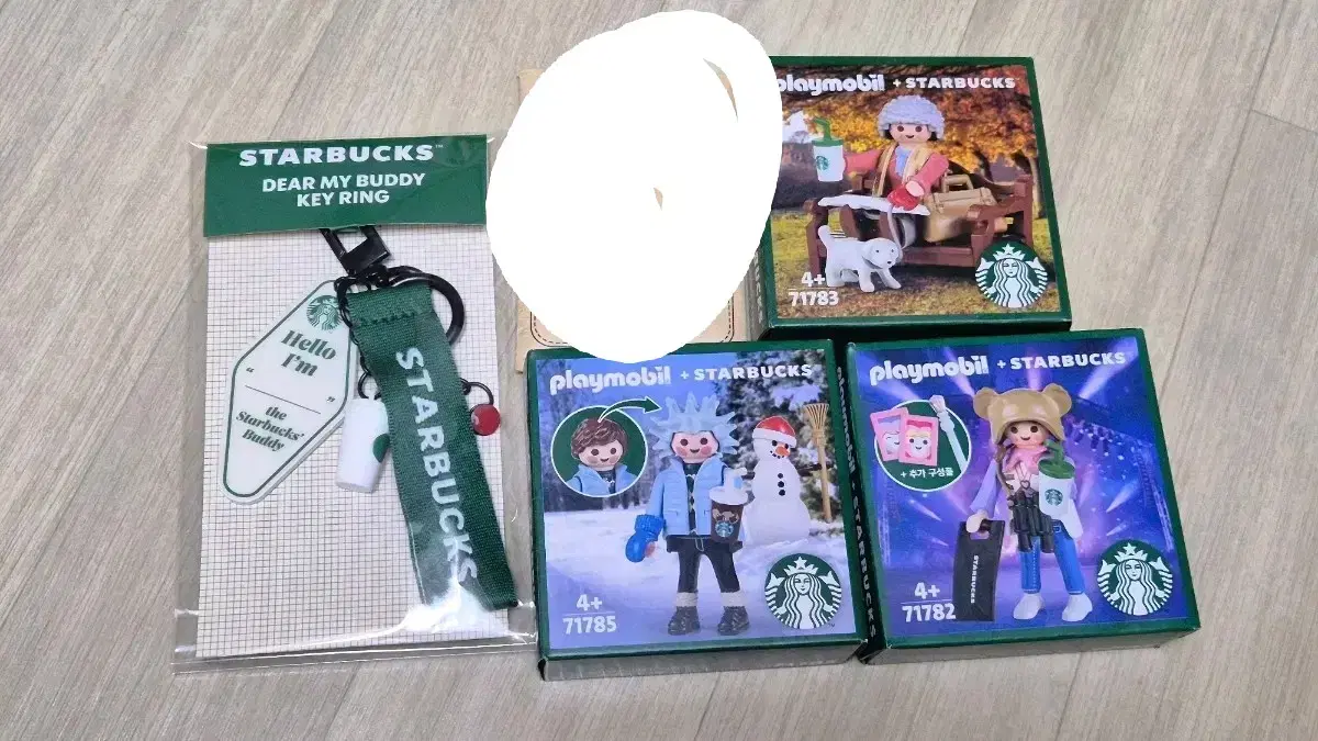 Starbucks Playmobil Mary ricky nina and other keyrings