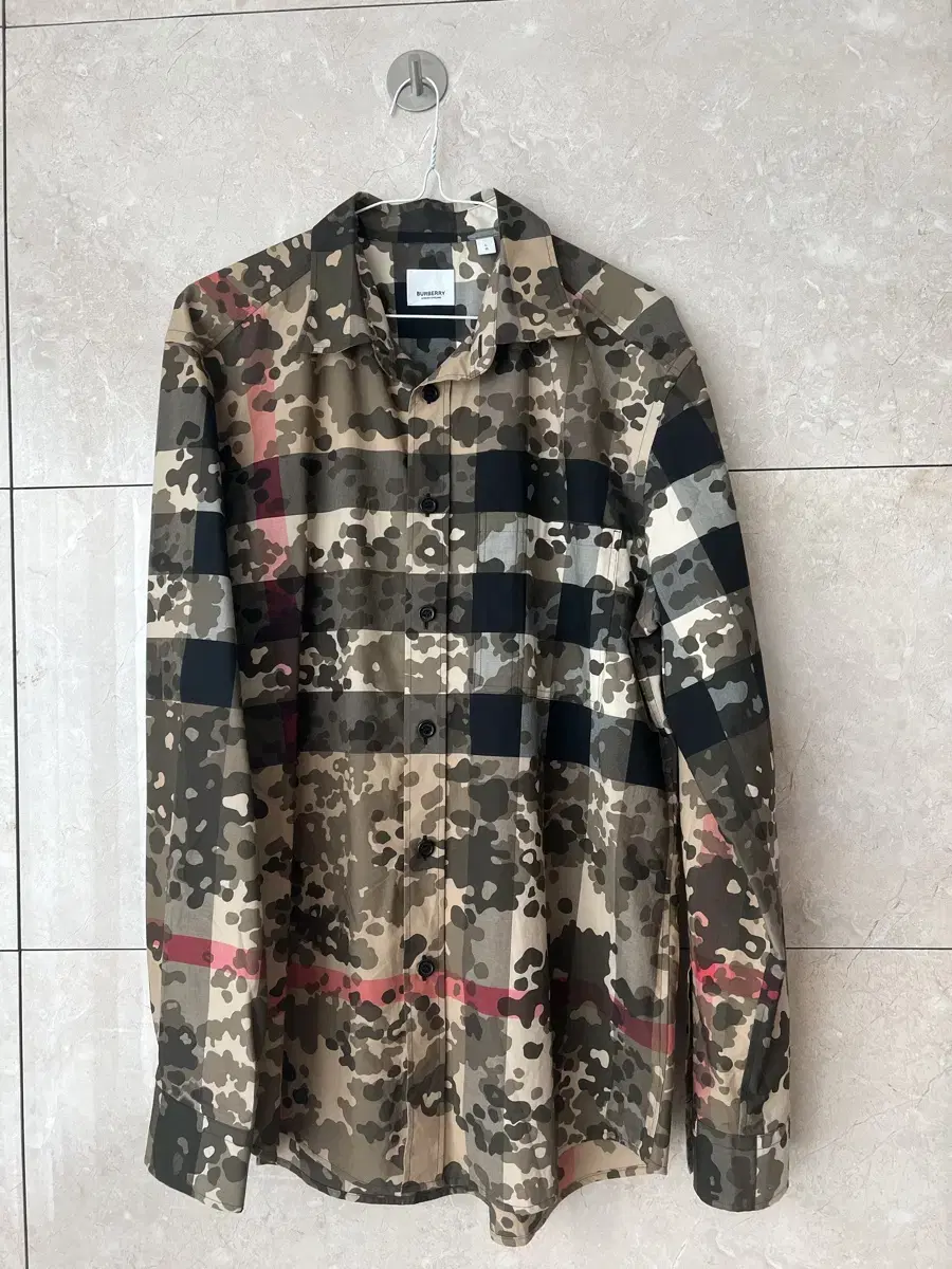 Burberry Beige Check Camo Shirt