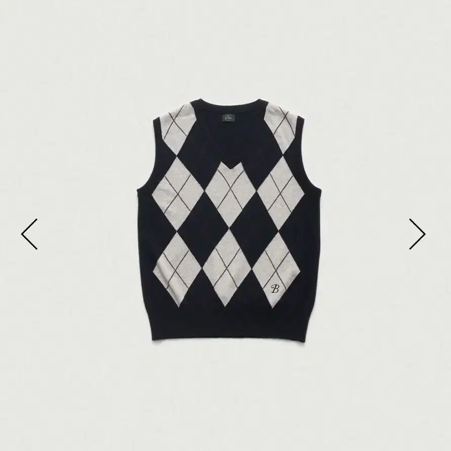 더바넷 Navy Stewart Argyle Knit Vest