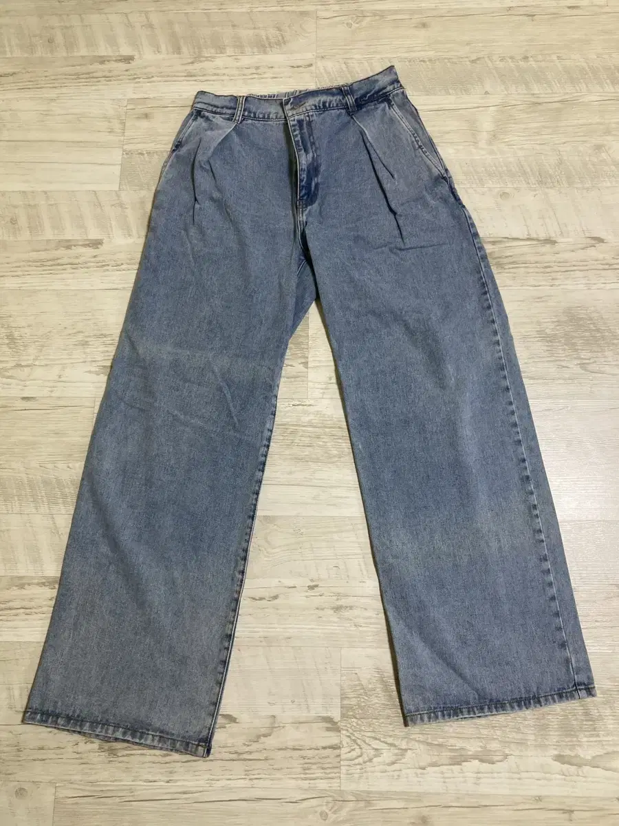 Sickle Pawned Wide Denim Pants Deep Blue Sells