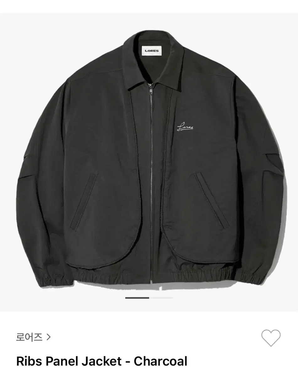 로어즈 LORES Ribs Panel Jaket 차콜 M 팝니다