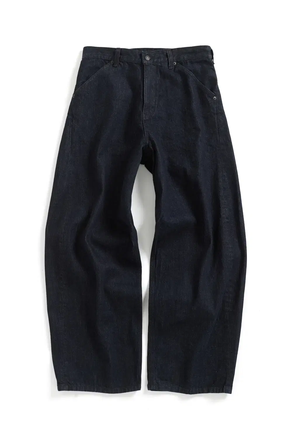 (3) Hatching Room Wide Curved Jin Washed Indigo