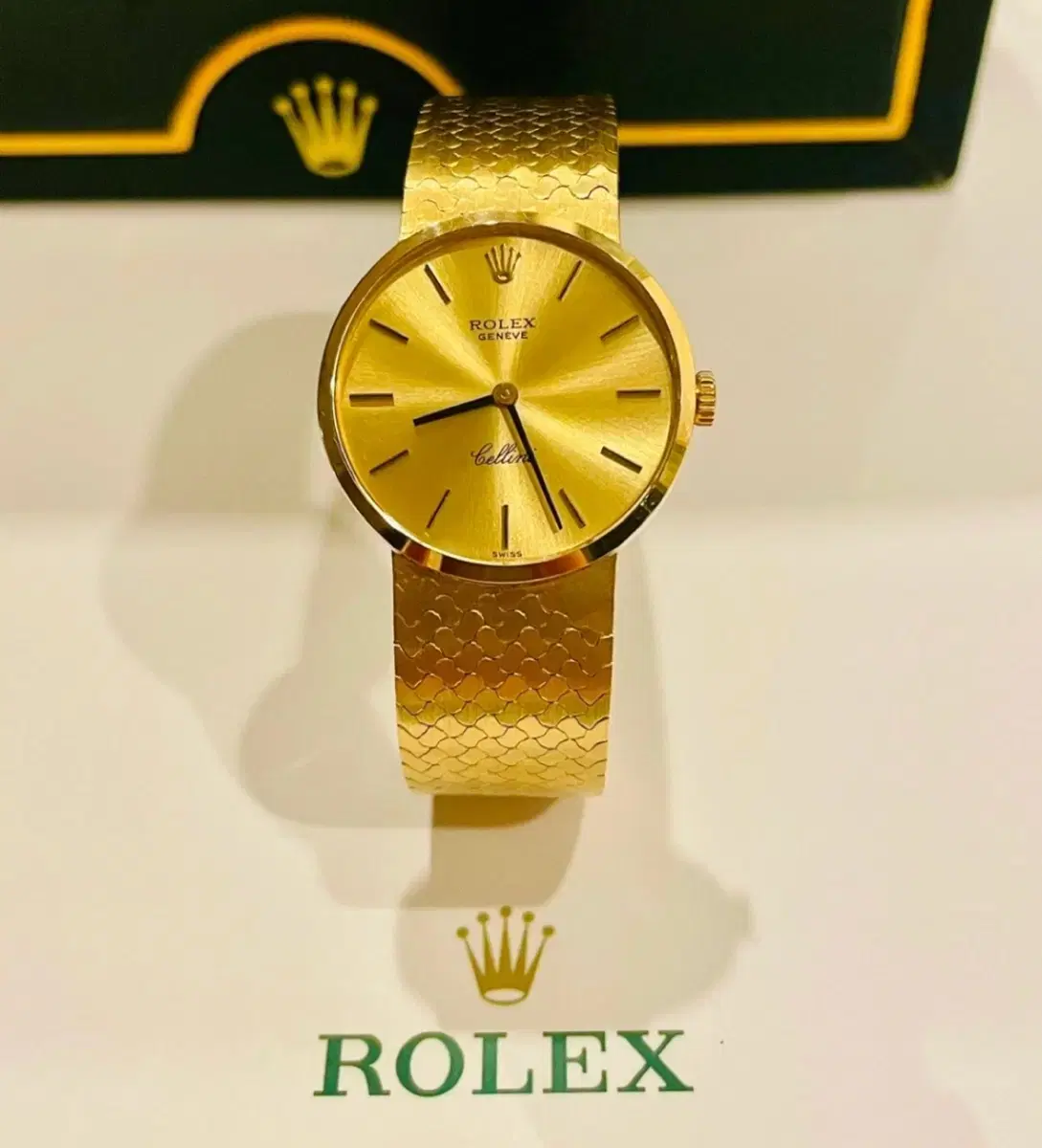 ROLEX 롤렉스 첼리니 18K 금 시계 26mm