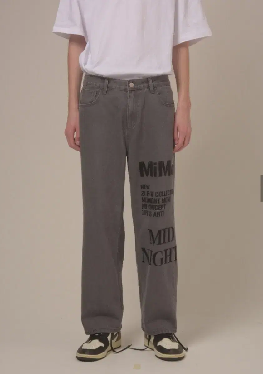 Midnight Move Lettering Denim Pants