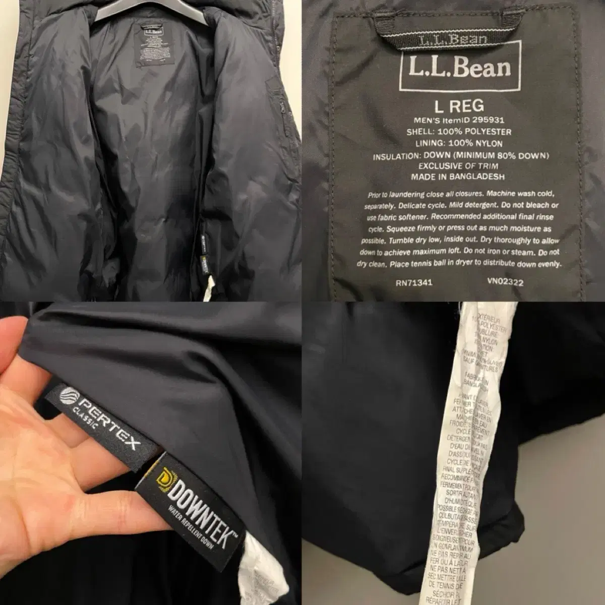 (XL)L.L. BEAN 엘엘빈 푸퍼 눕시 다운 패딩점퍼 블랙