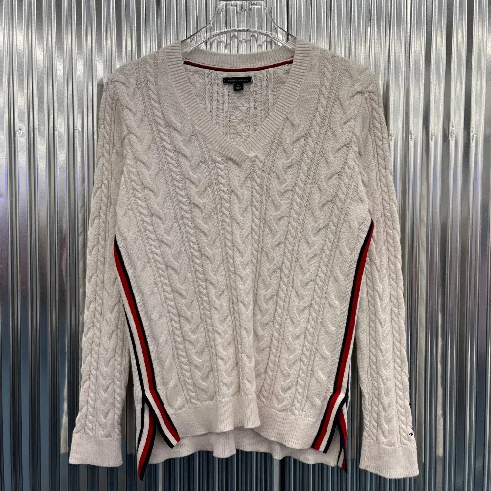 Tommy Cotton Cable V-neck Knit (Domestic S) I983