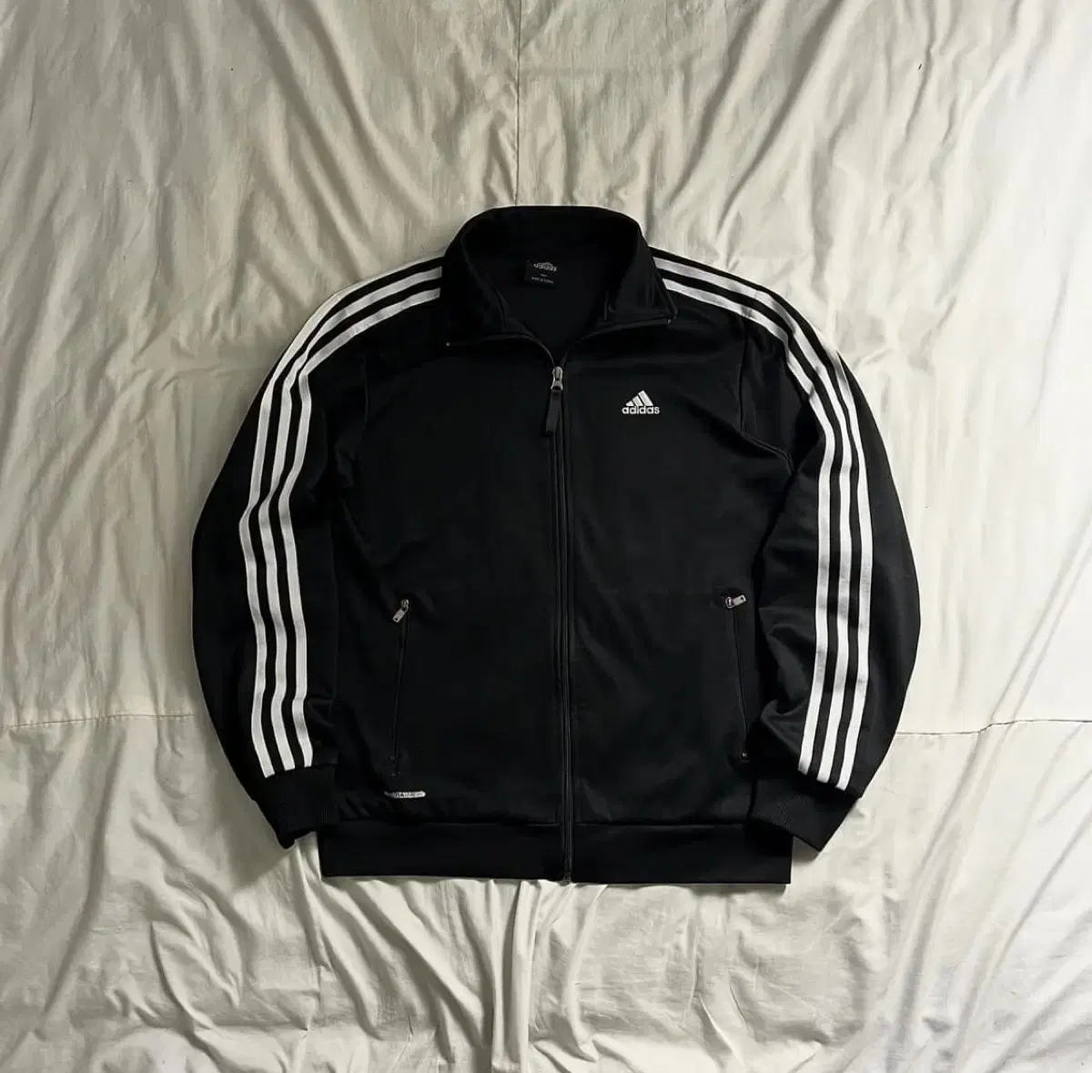 Adidas Black and White Jersey Track Top M