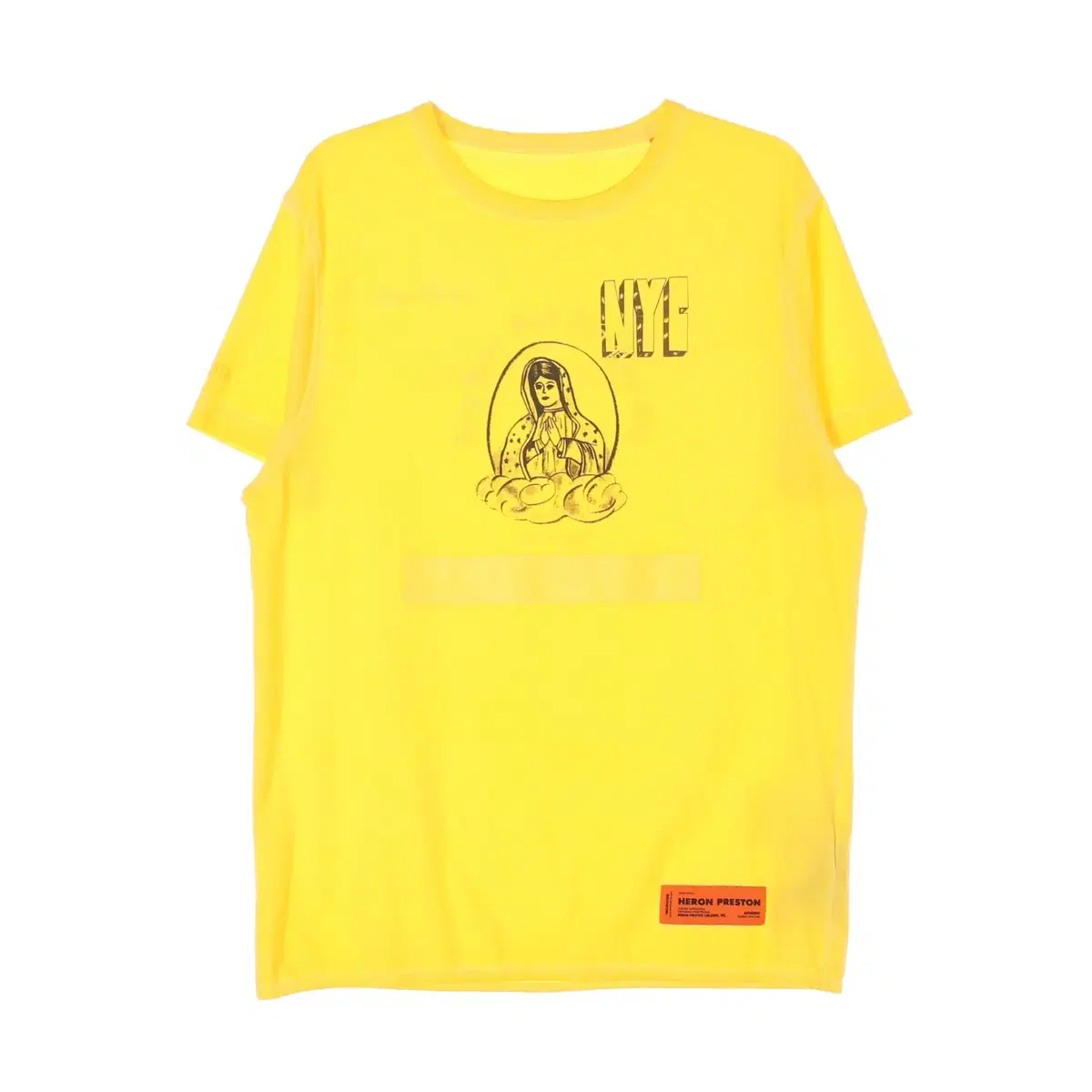 [M]Heron Preston Yellow Short Sleeve Round T-Shirt